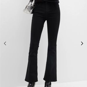 MOTHER The Weekender Sz 27 (28”) Black Denim Jeans Bell Bottom Boot Cut